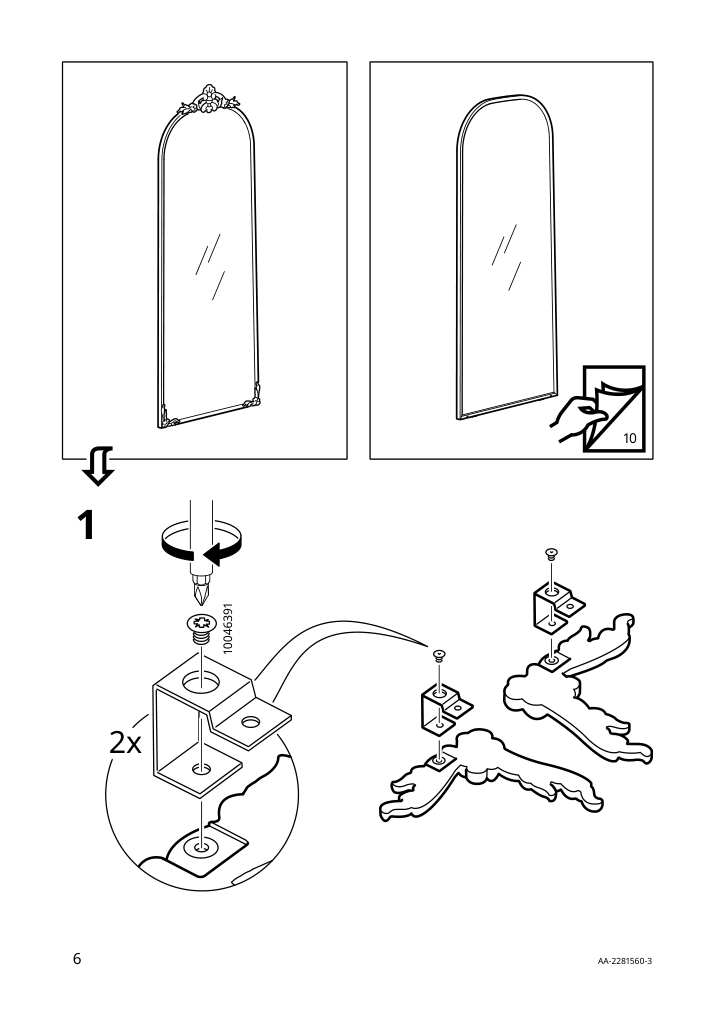 Assembly instructions for IKEA Ramebo mirror gold | Page 6 - IKEA RÅMEBO mirror 204.712.64