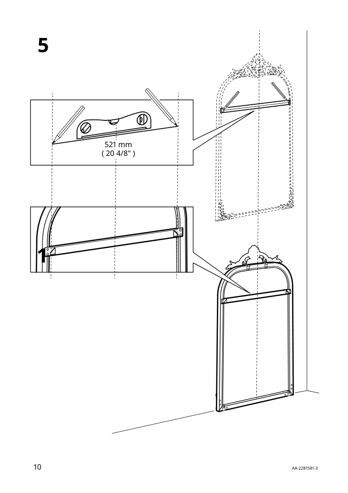 Assembly instructions for IKEA Ramebo mirror gold | Page 10 - IKEA RÅMEBO mirror 504.712.67