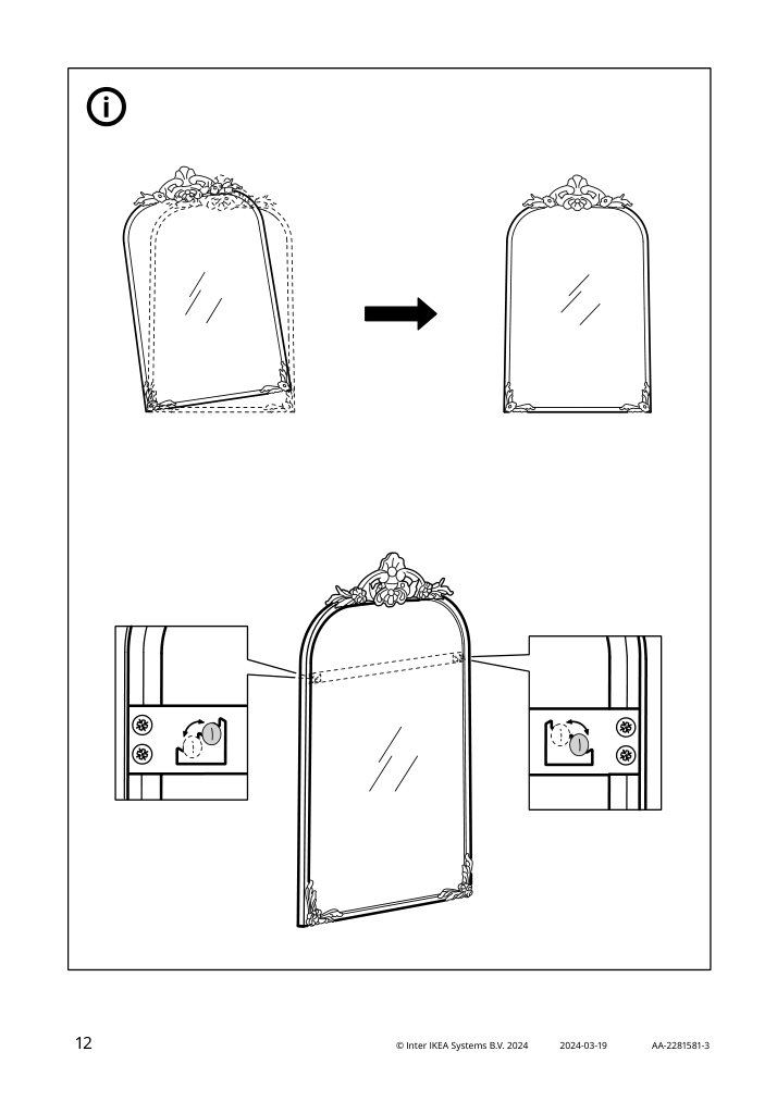 Assembly instructions for IKEA Ramebo mirror gold | Page 12 - IKEA RÅMEBO mirror 504.712.67