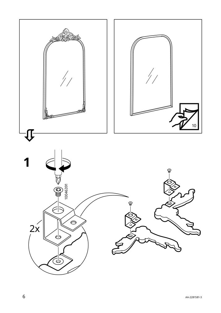 Assembly instructions for IKEA Ramebo mirror gold | Page 6 - IKEA RÅMEBO mirror 504.712.67