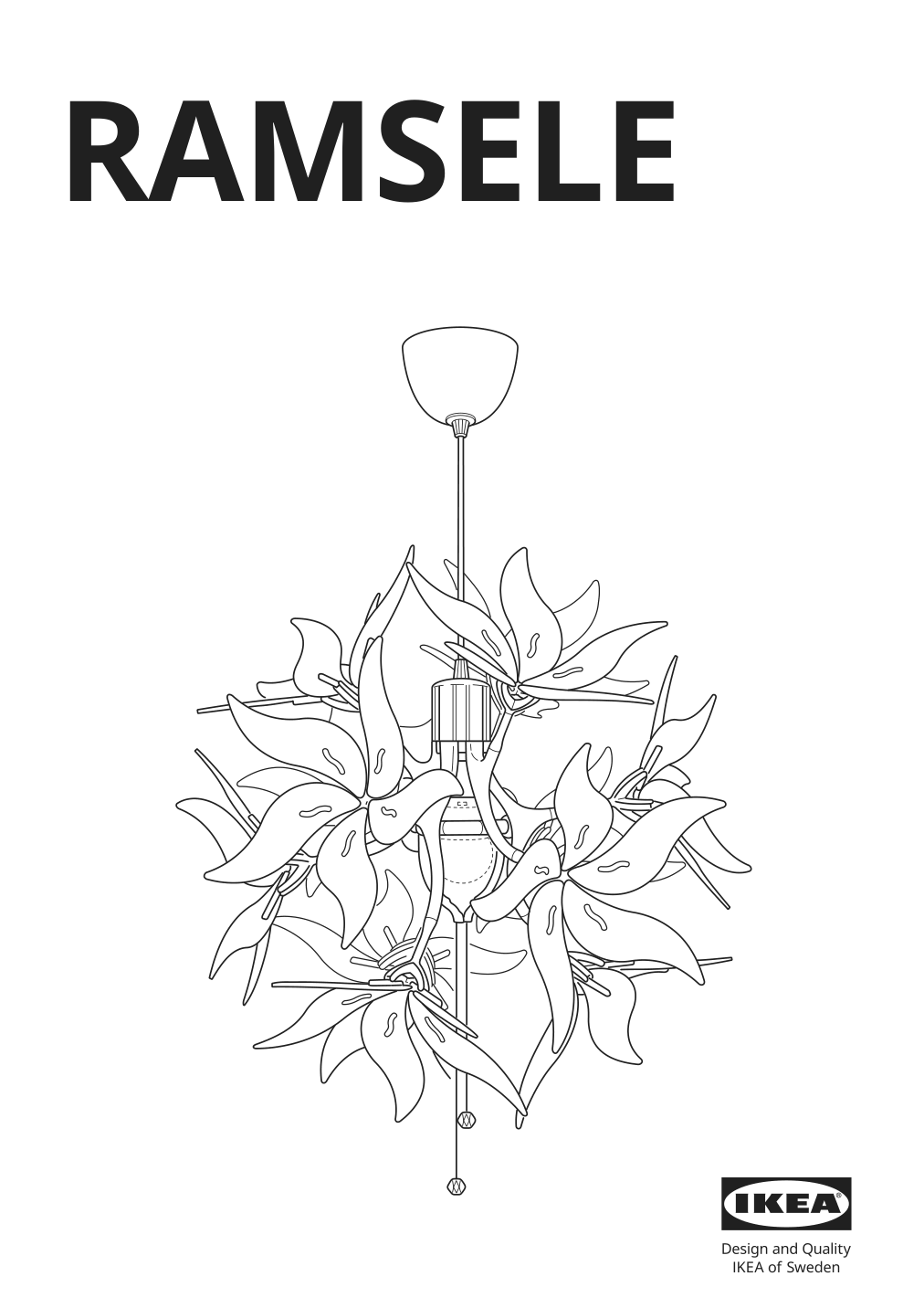 Assembly instructions for IKEA Ramsele pendant lamp flower white | Page 1 - IKEA RAMSELE pendant lamp 304.048.82