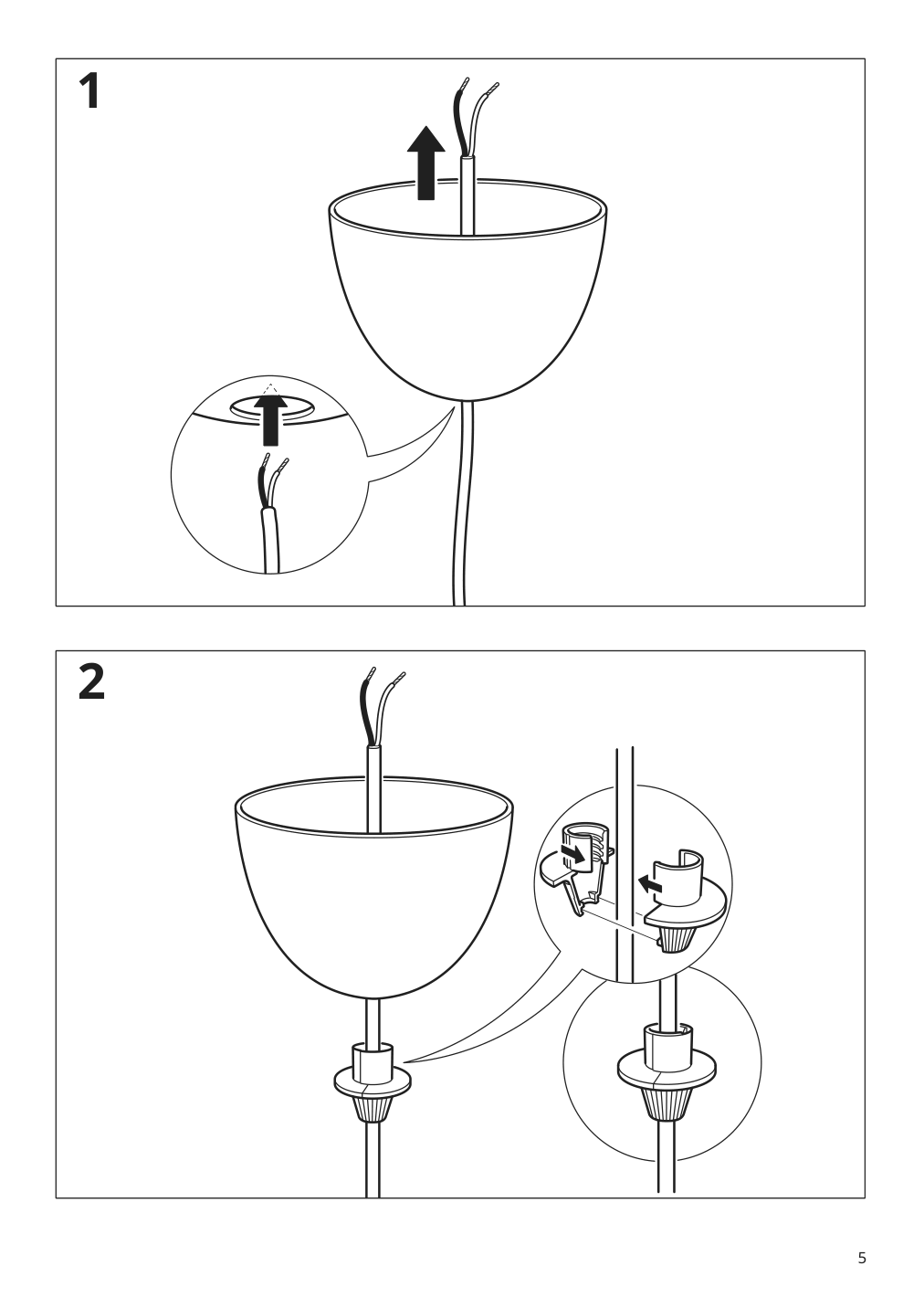 Assembly instructions for IKEA Ramsele pendant lamp flower white | Page 5 - IKEA RAMSELE pendant lamp 304.048.82