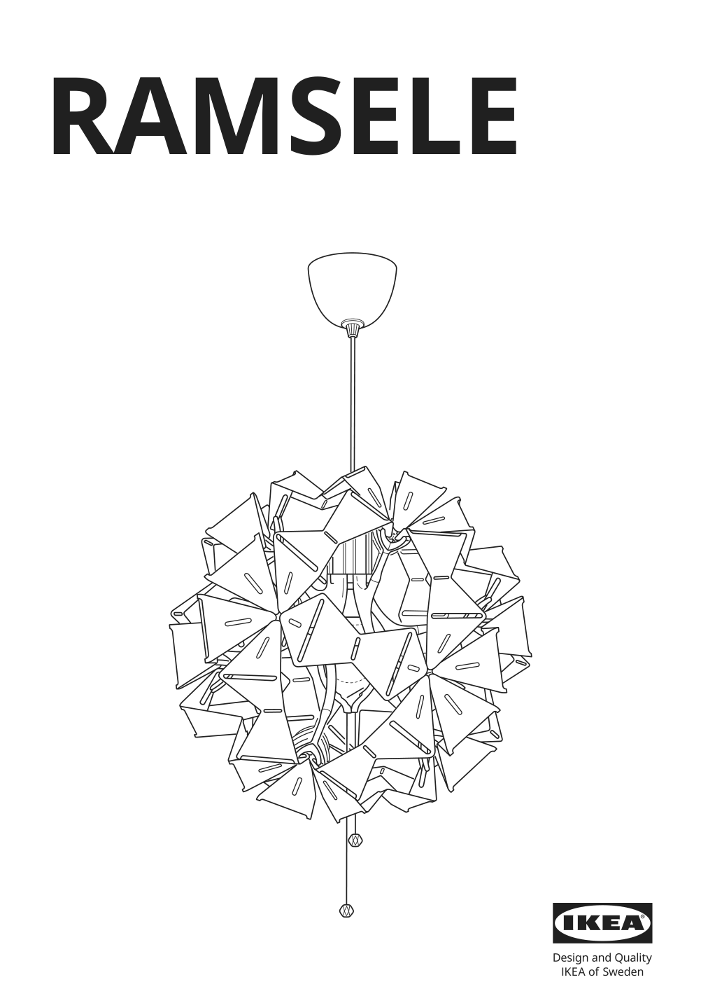 Assembly instructions for IKEA Ramsele pendant lamp geometric white | Page 1 - IKEA RAMSELE pendant lamp 504.070.97