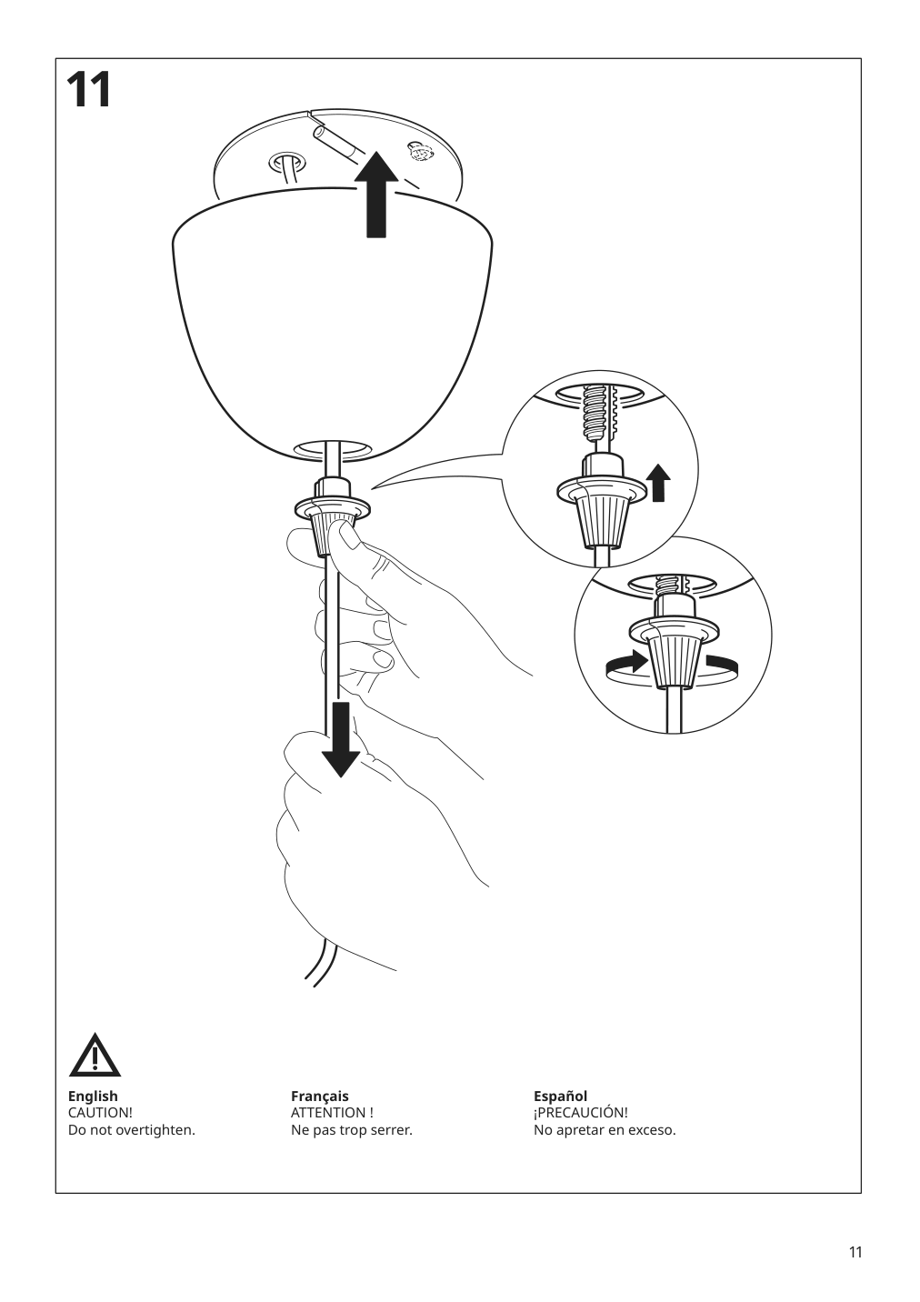 Assembly instructions for IKEA Ramsele pendant lamp geometric white | Page 11 - IKEA RAMSELE pendant lamp 504.070.97