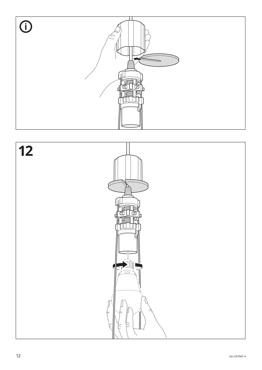 Assembly instructions for IKEA Ramsele pendant lamp geometric white | Page 12 - IKEA RAMSELE pendant lamp 504.070.97