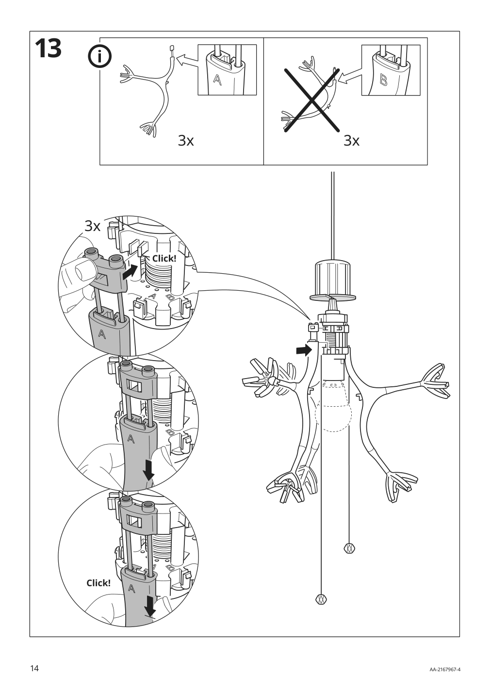 Assembly instructions for IKEA Ramsele pendant lamp geometric white | Page 14 - IKEA RAMSELE pendant lamp 504.070.97