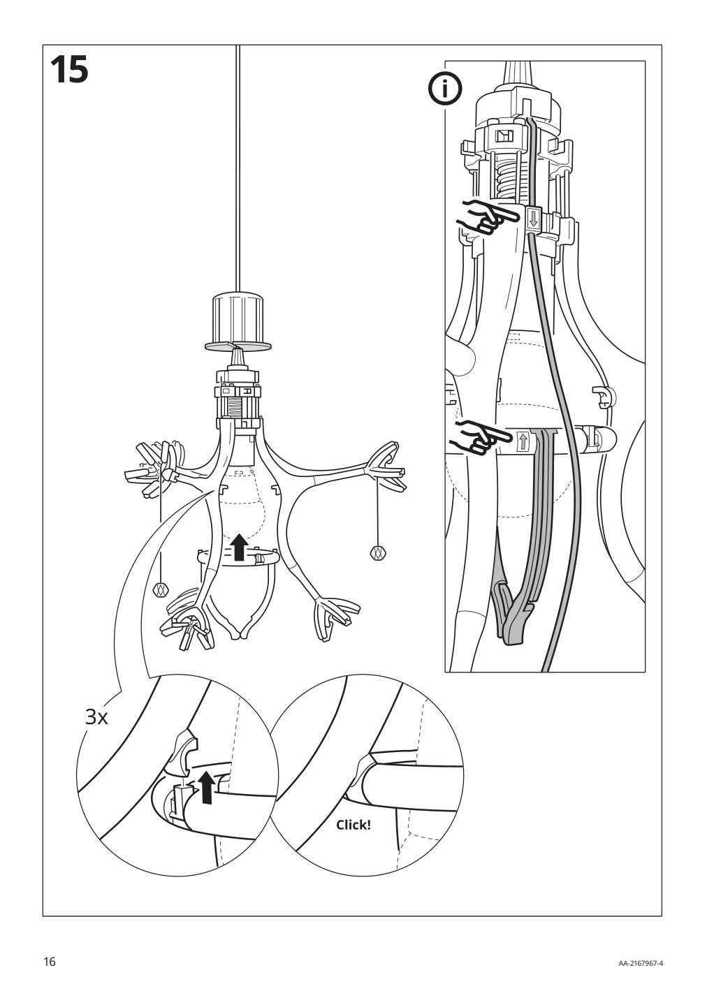 Assembly instructions for IKEA Ramsele pendant lamp geometric white | Page 16 - IKEA RAMSELE pendant lamp 504.070.97