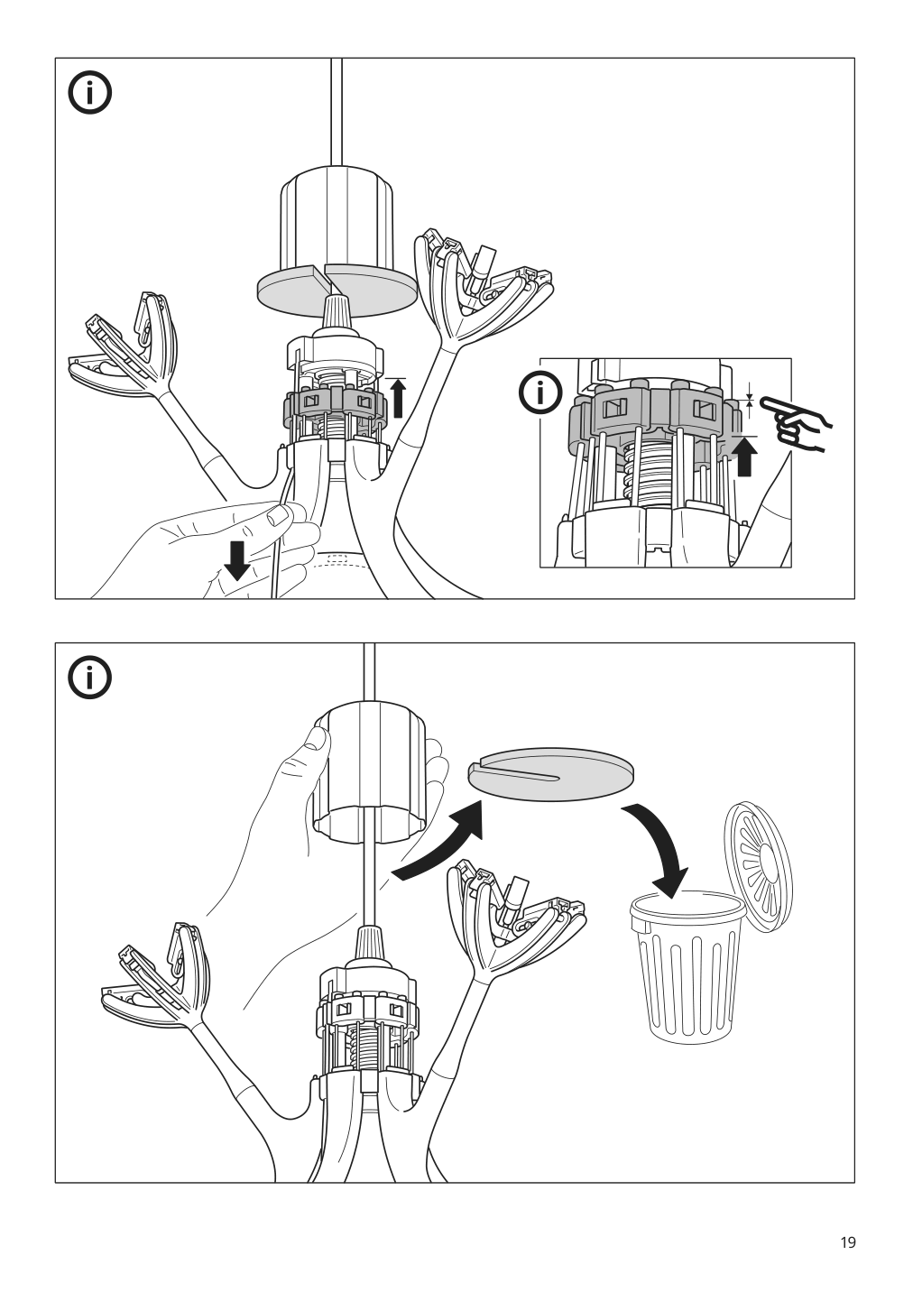 Assembly instructions for IKEA Ramsele pendant lamp geometric white | Page 19 - IKEA RAMSELE pendant lamp 504.070.97