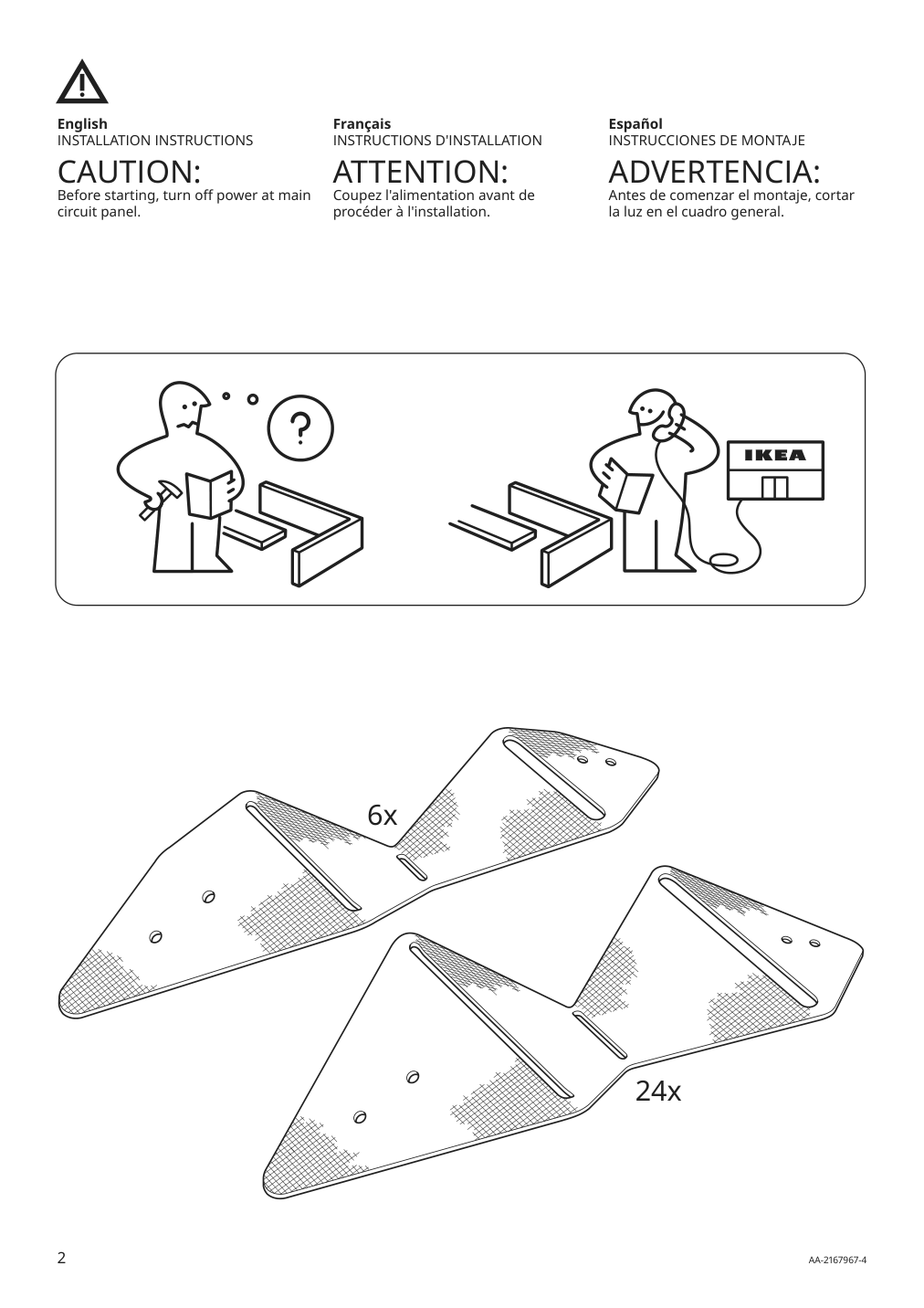 Assembly instructions for IKEA Ramsele pendant lamp geometric white | Page 2 - IKEA RAMSELE pendant lamp 504.070.97