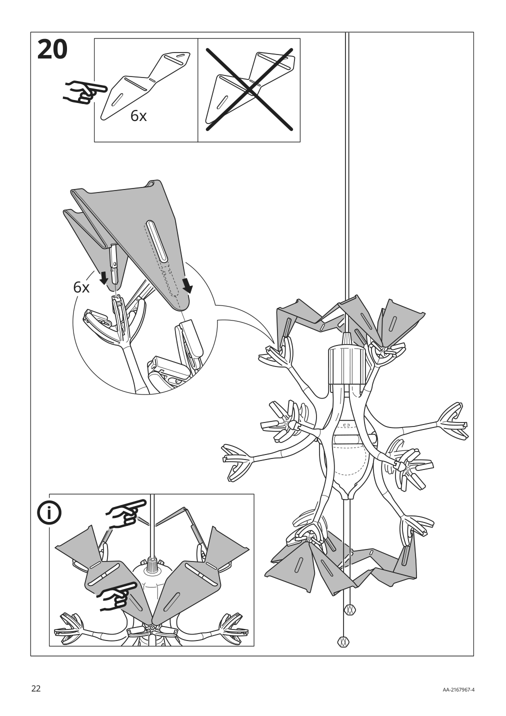 Assembly instructions for IKEA Ramsele pendant lamp geometric white | Page 22 - IKEA RAMSELE pendant lamp 504.070.97