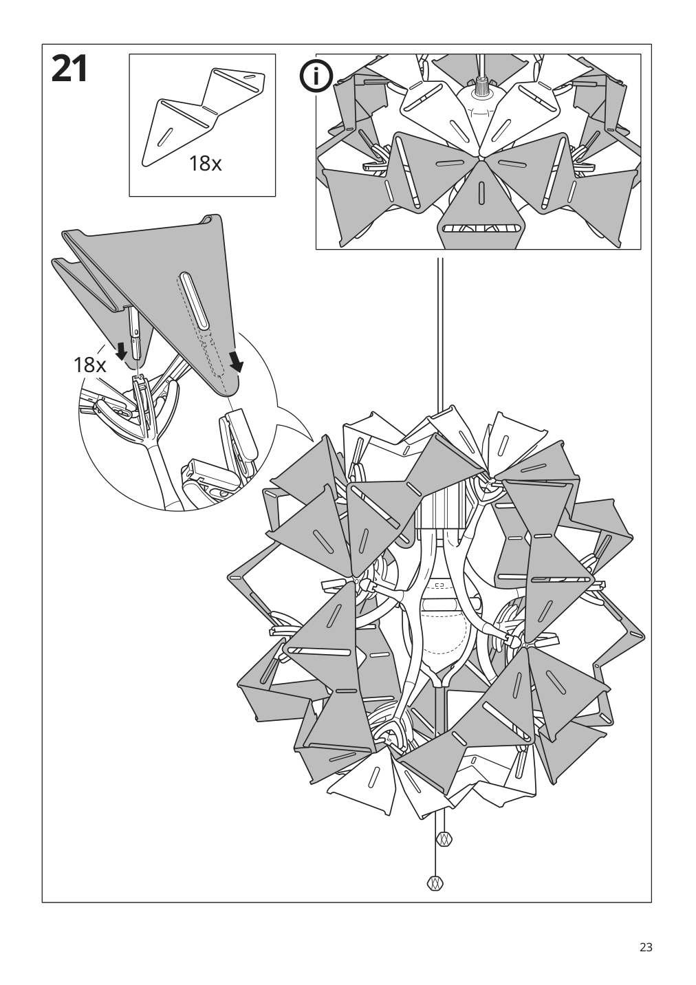 Assembly instructions for IKEA Ramsele pendant lamp geometric white | Page 23 - IKEA RAMSELE pendant lamp 504.070.97