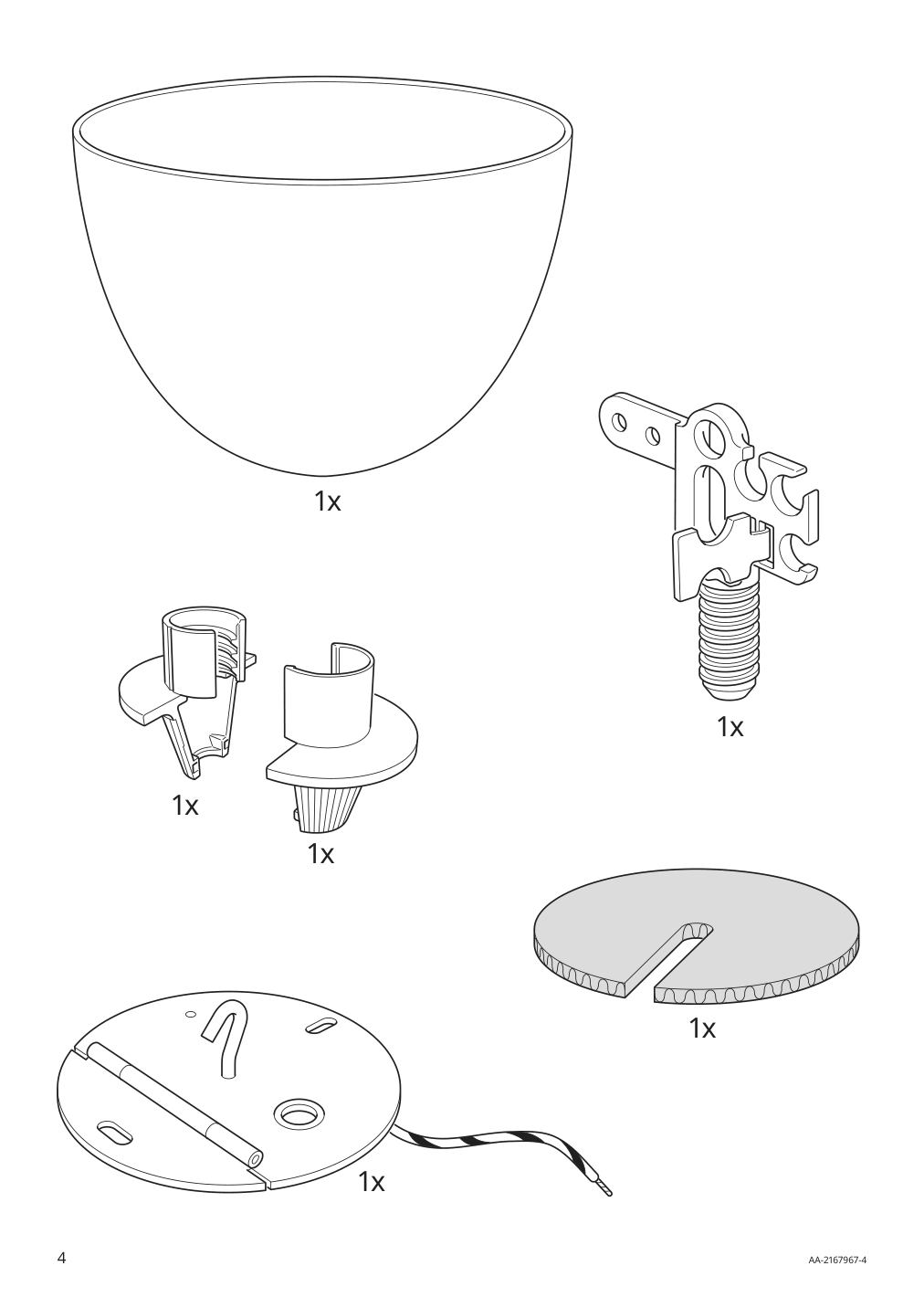 Assembly instructions for IKEA Ramsele pendant lamp geometric white | Page 4 - IKEA RAMSELE pendant lamp 504.070.97