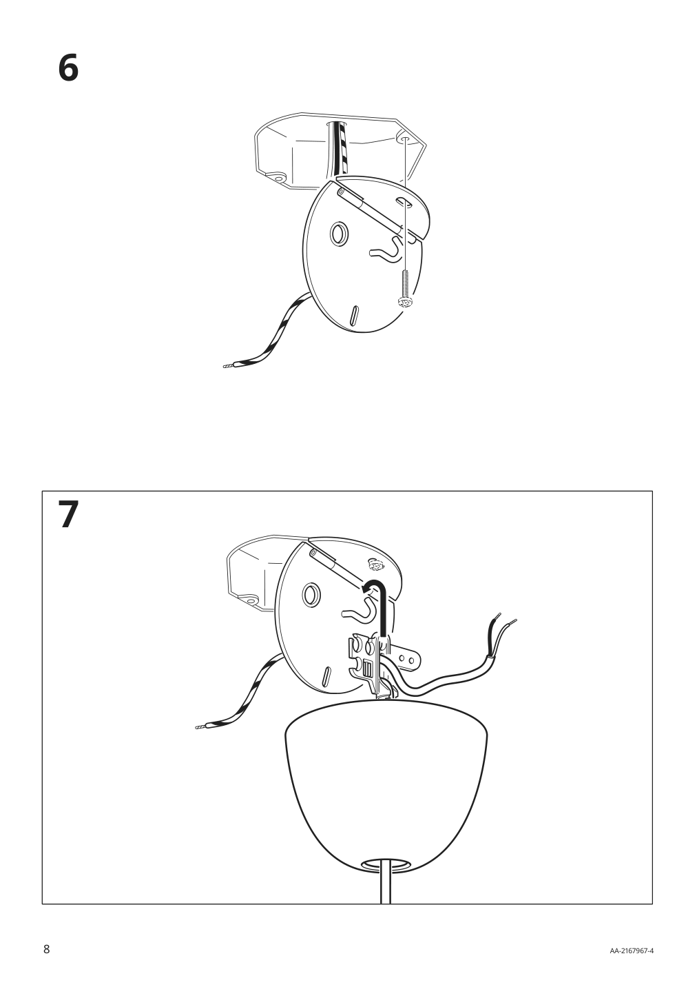 Assembly instructions for IKEA Ramsele pendant lamp geometric white | Page 8 - IKEA RAMSELE pendant lamp 504.070.97