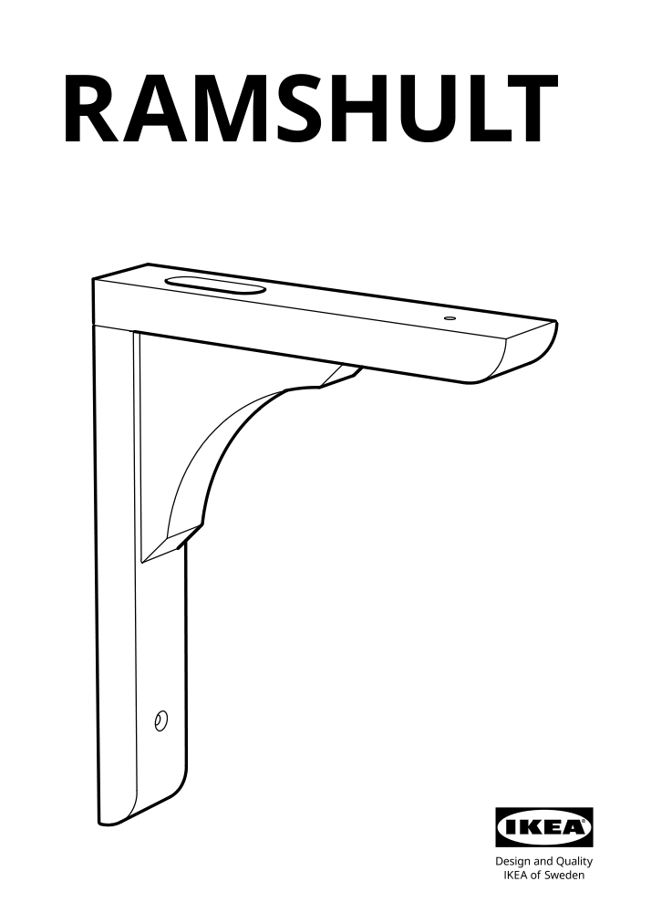 Assembly instructions for IKEA Ramshult bracket black | Page 1 - IKEA EKBY ALEX / RAMSHULT wall shelf 092.909.53