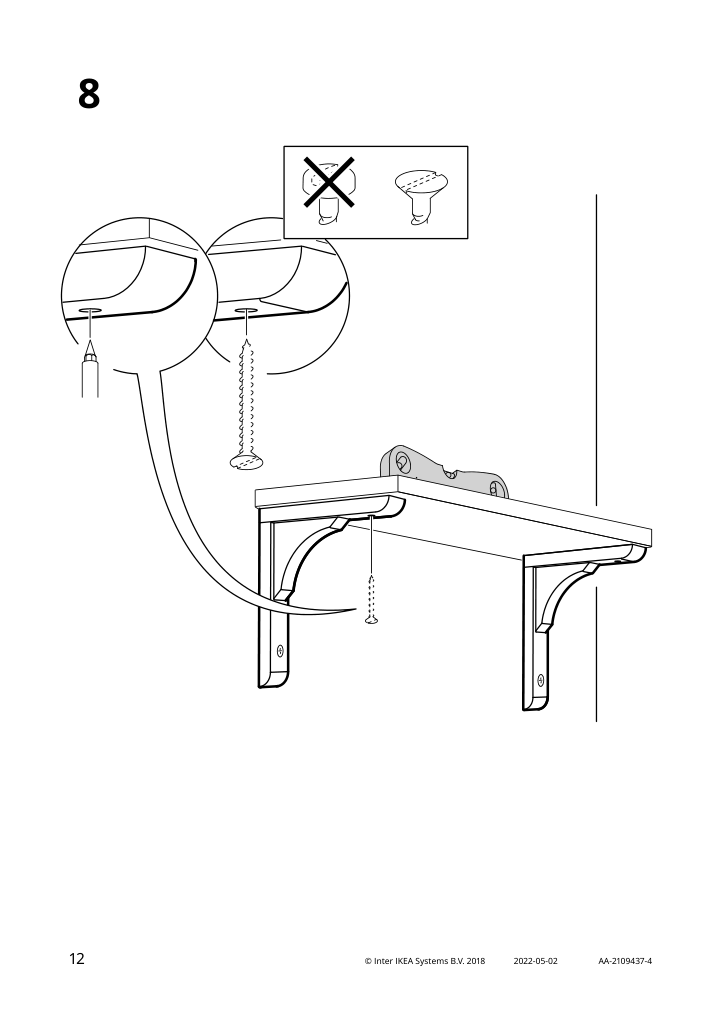 Assembly instructions for IKEA Ramshult bracket black | Page 12 - IKEA EKBY ALEX / RAMSHULT wall shelf 092.909.53