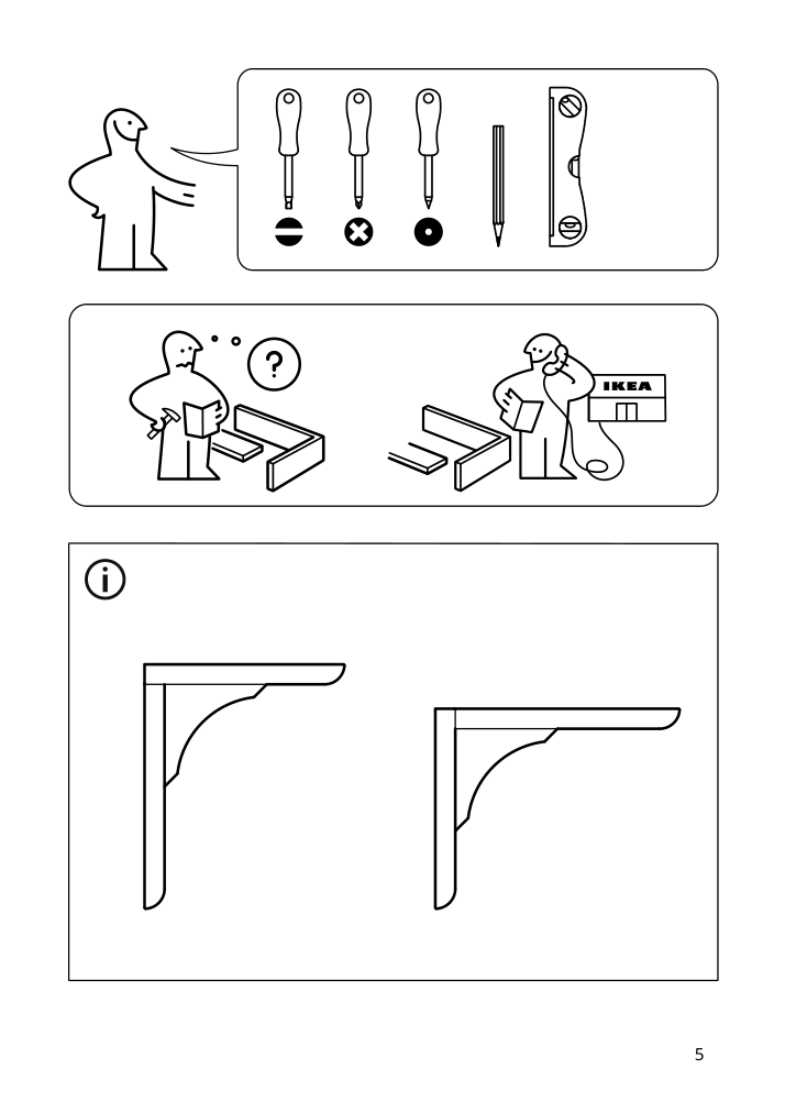 Assembly instructions for IKEA Ramshult bracket black | Page 5 - IKEA EKBY ALEX / RAMSHULT wall shelf 092.909.53