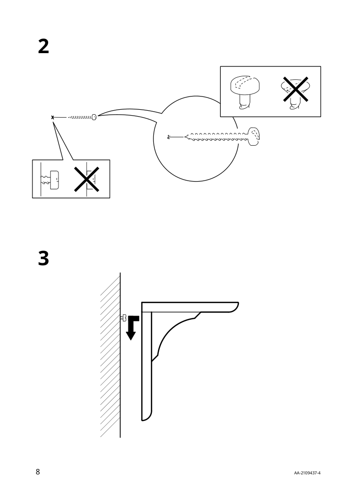 Assembly instructions for IKEA Ramshult bracket black | Page 8 - IKEA EKBY ALEX / RAMSHULT wall shelf 092.909.53