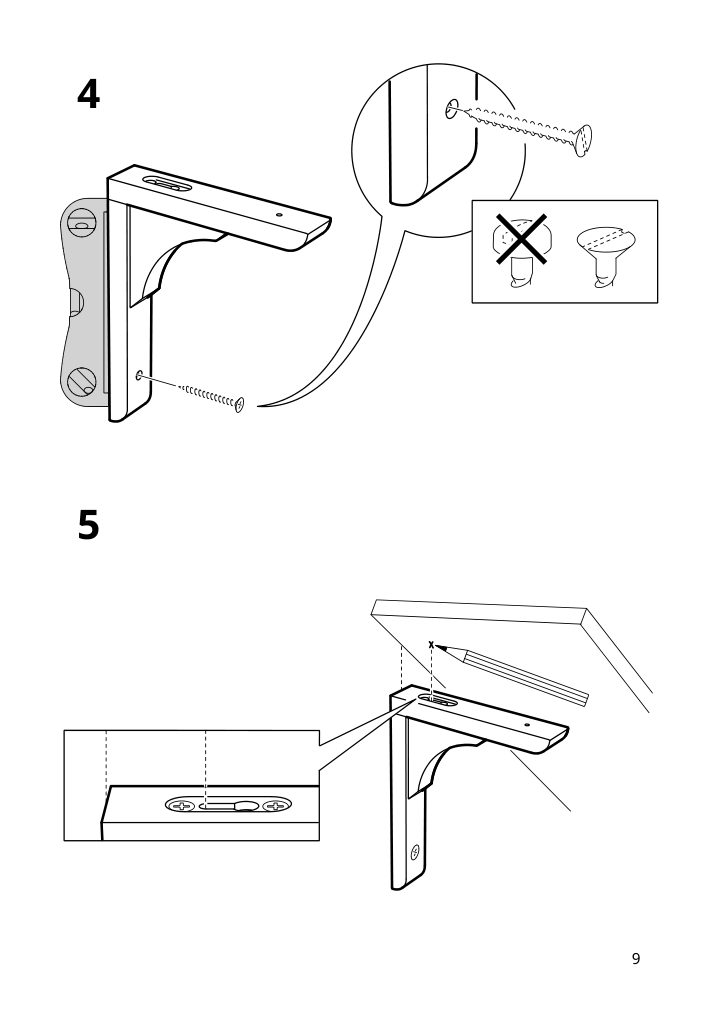 Assembly instructions for IKEA Ramshult bracket black | Page 9 - IKEA EKBY ALEX / RAMSHULT wall shelf 092.909.53