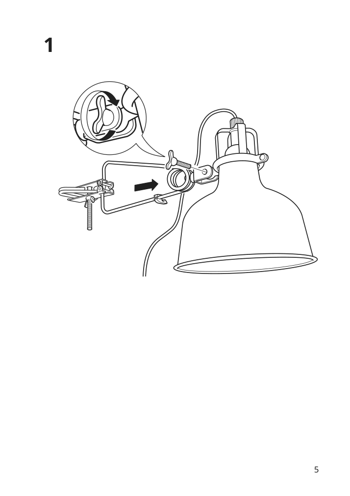 Assembly instructions for IKEA Ranarp wall clamp spotlight black | Page 5 - IKEA RANARP wall/clamp spotlight 703.313.94