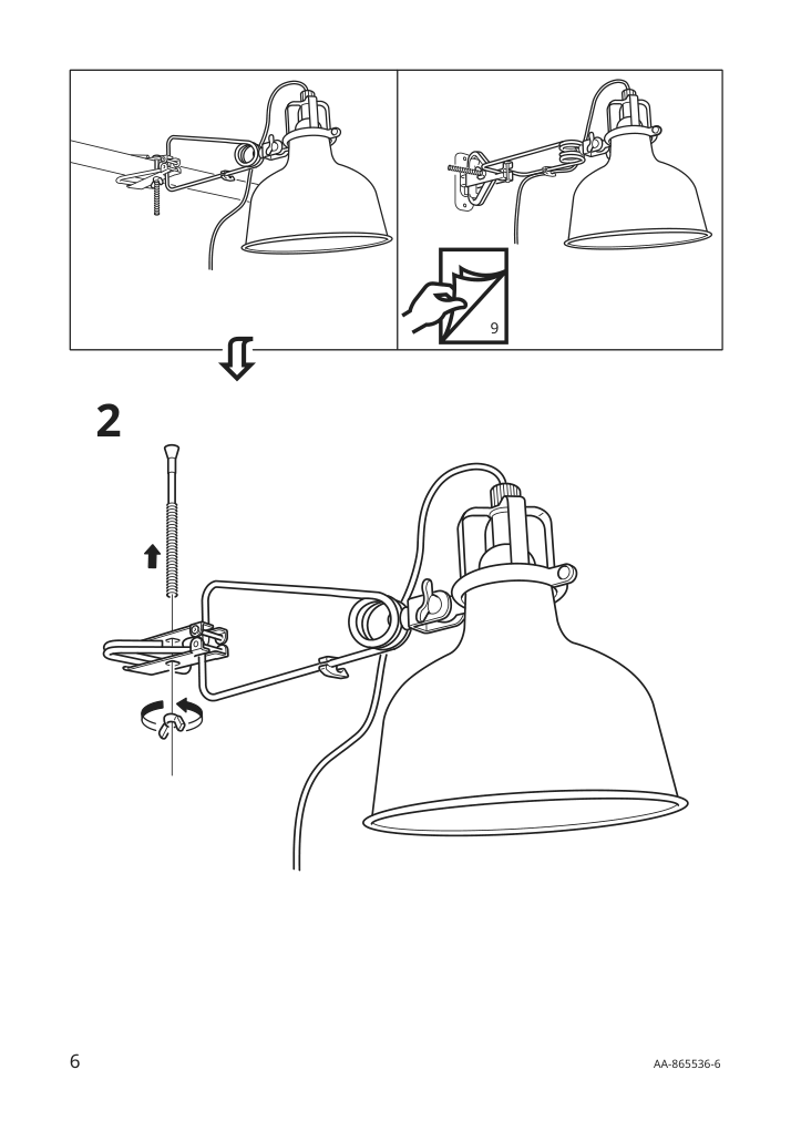 Assembly instructions for IKEA Ranarp wall clamp spotlight black | Page 6 - IKEA RANARP wall/clamp spotlight 703.313.94