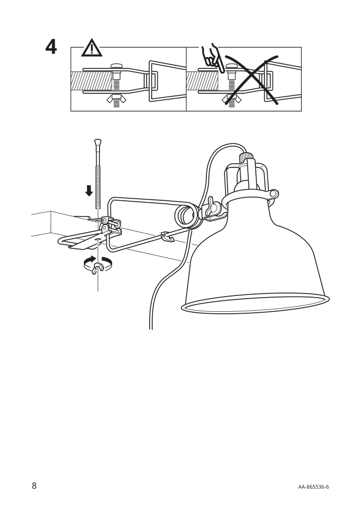 Assembly instructions for IKEA Ranarp wall clamp spotlight black | Page 8 - IKEA RANARP wall/clamp spotlight 703.313.94