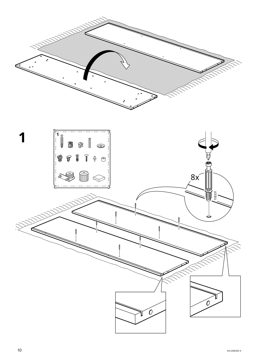 Assembly instructions for IKEA Rannaes tv unit with doors black black glass | Page 10 - IKEA RANNÄS TV unit with doors 305.067.53