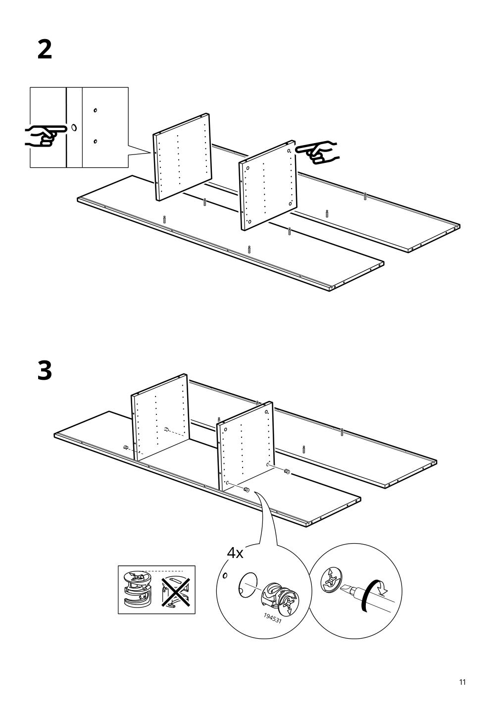 Assembly instructions for IKEA Rannaes tv unit with doors black black glass | Page 11 - IKEA RANNÄS TV unit with doors 105.661.92