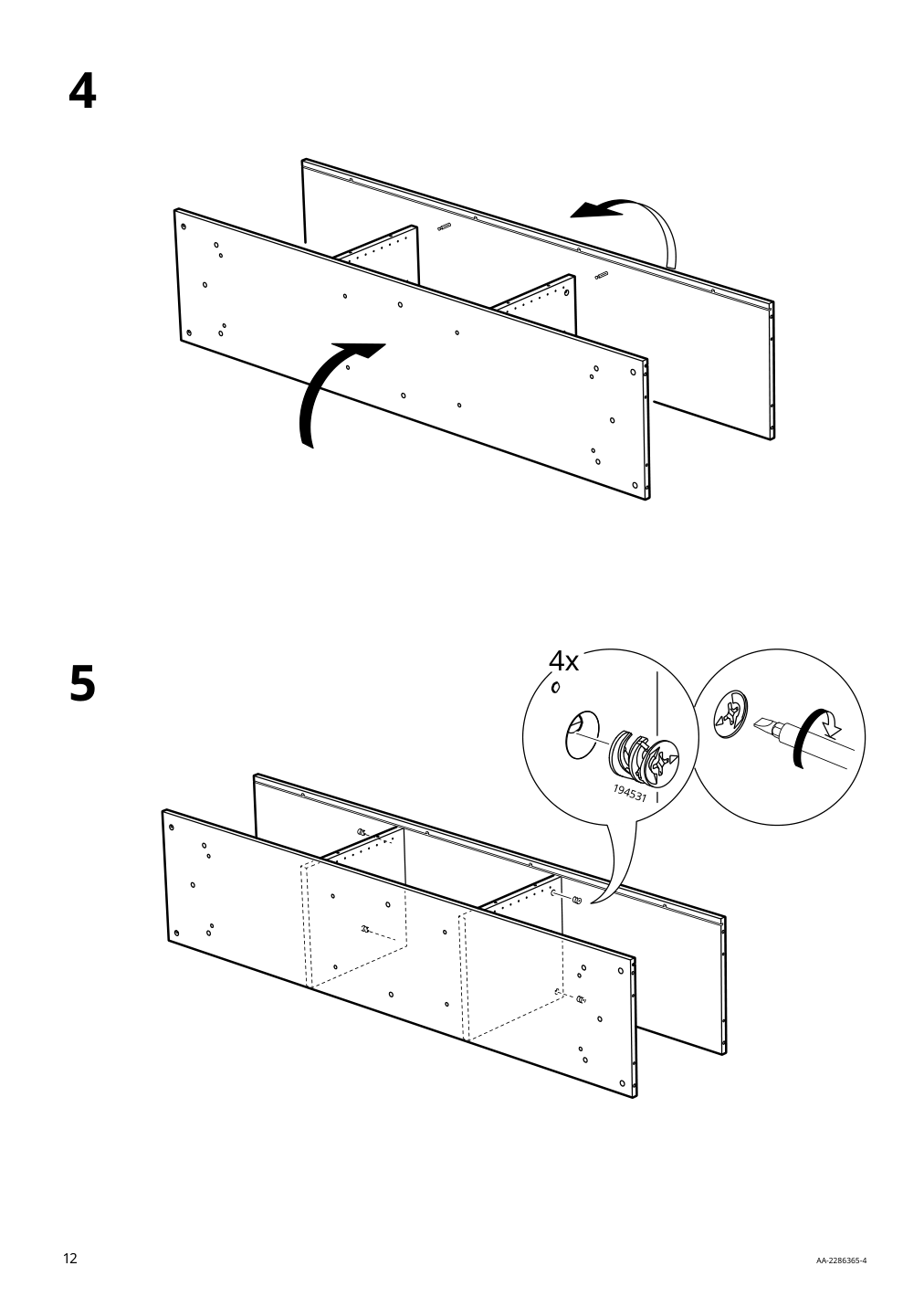 Assembly instructions for IKEA Rannaes tv unit with doors black black glass | Page 12 - IKEA RANNÄS TV unit with doors 105.661.92