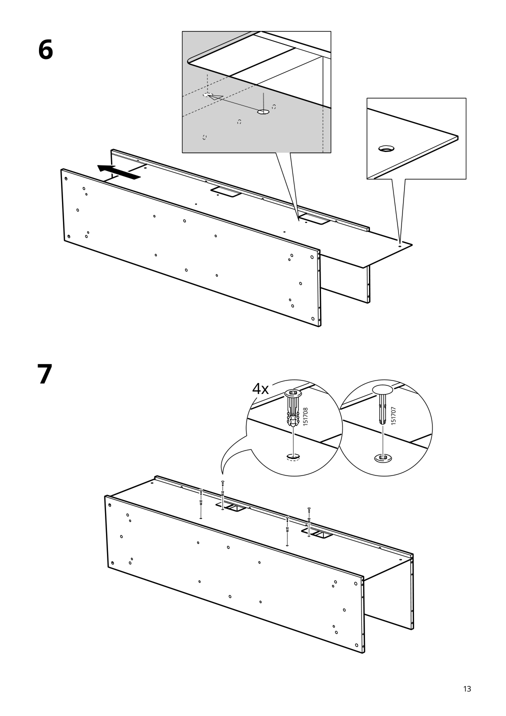 Assembly instructions for IKEA Rannaes tv unit with doors black black glass | Page 13 - IKEA RANNÄS TV unit with doors 105.661.92