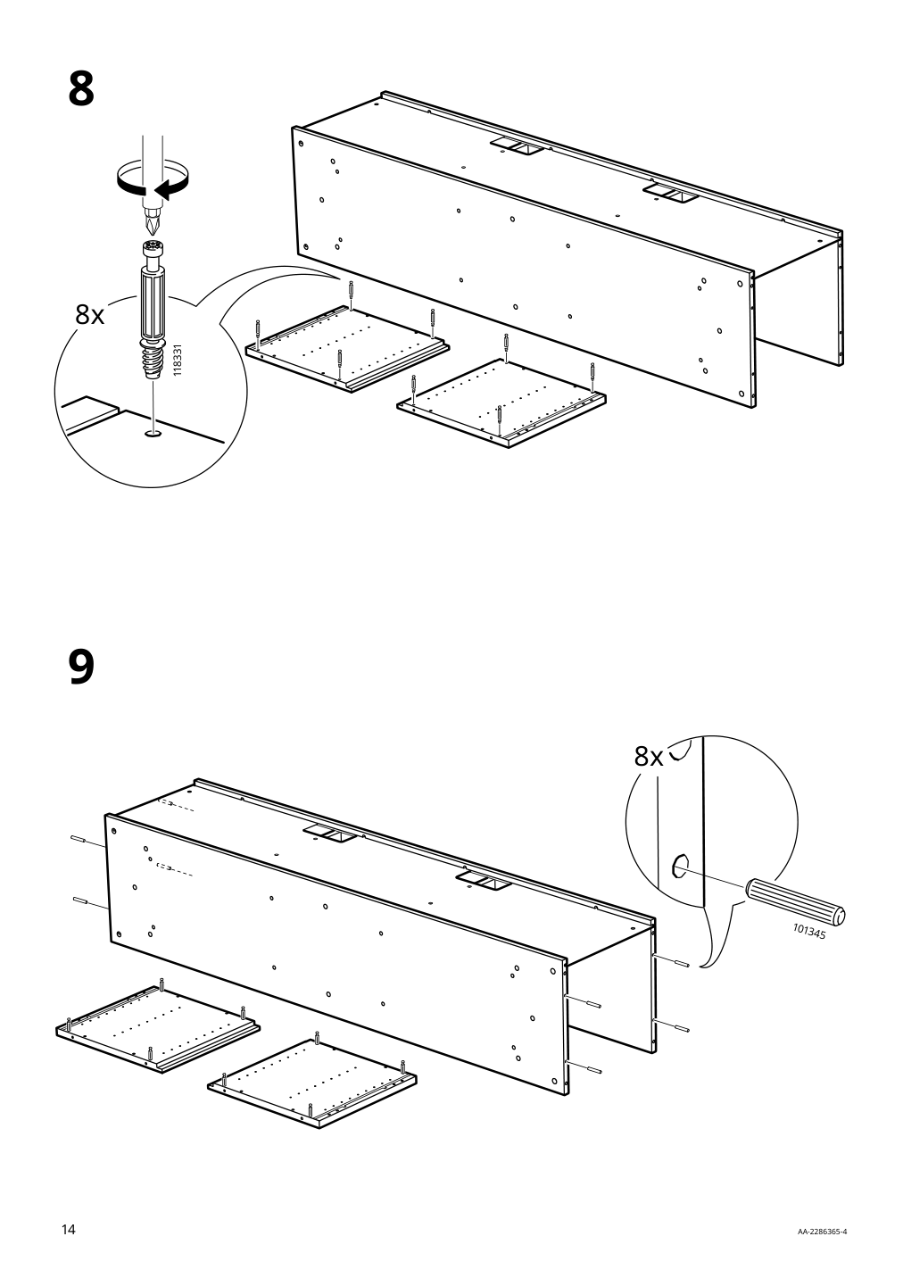 Assembly instructions for IKEA Rannaes tv unit with doors black black glass | Page 14 - IKEA RANNÄS TV unit with doors 105.661.92