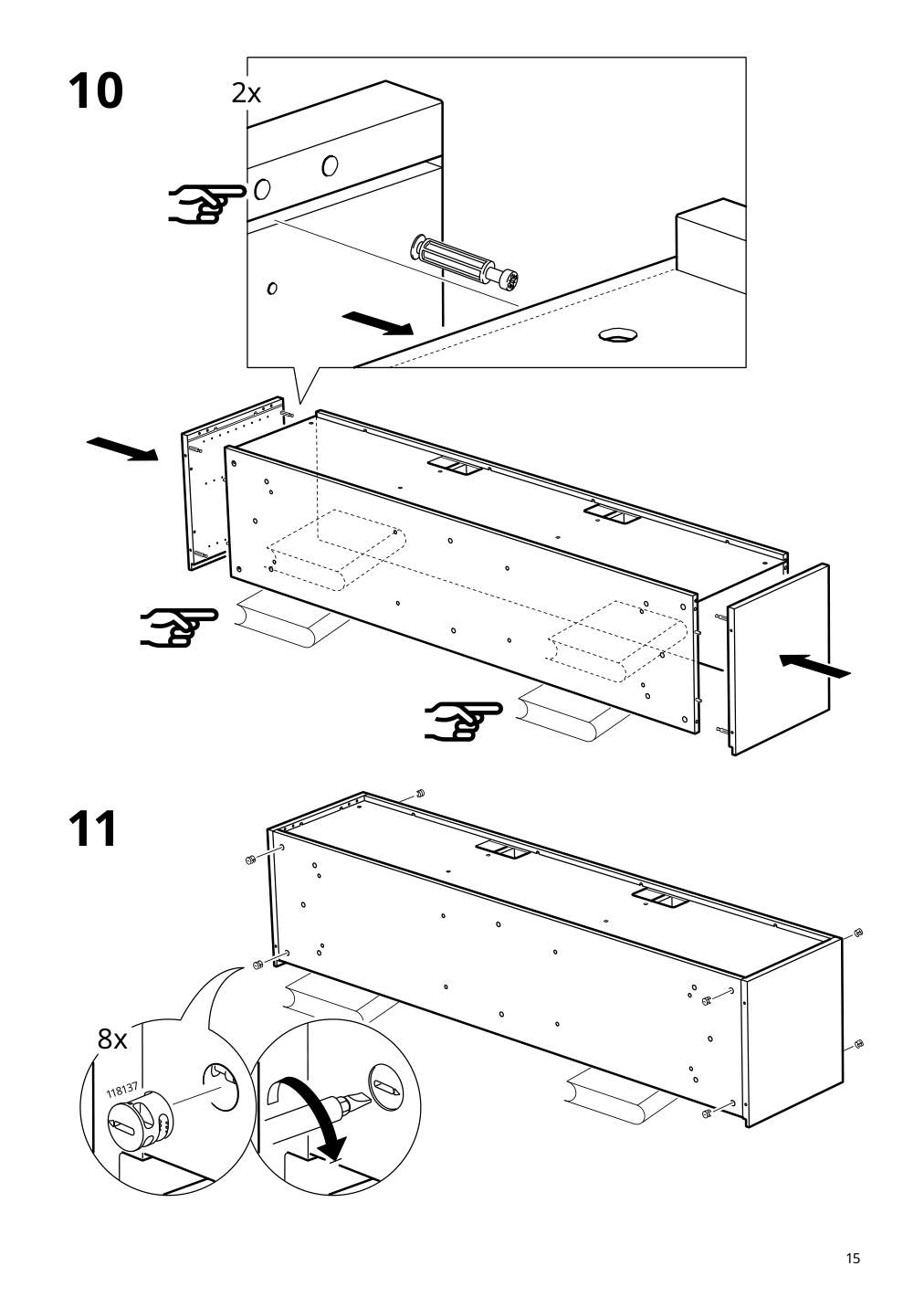 Assembly instructions for IKEA Rannaes tv unit with doors black black glass | Page 15 - IKEA RANNÄS TV unit with doors 105.661.92