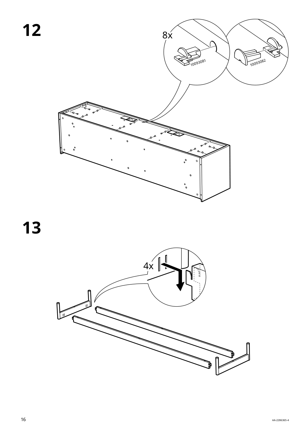 Assembly instructions for IKEA Rannaes tv unit with doors black black glass | Page 16 - IKEA RANNÄS TV unit with doors 105.661.92