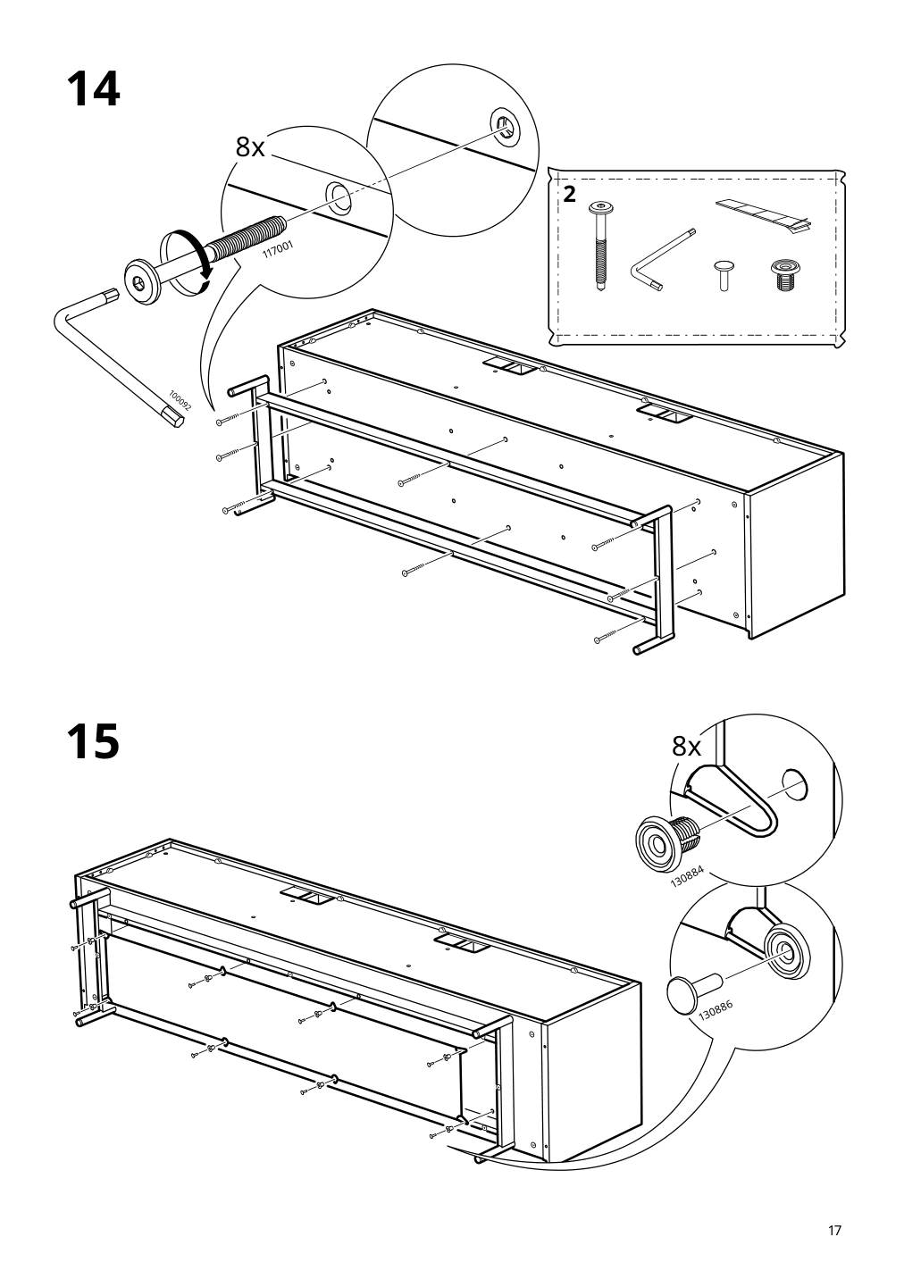 Assembly instructions for IKEA Rannaes tv unit with doors black black glass | Page 17 - IKEA RANNÄS TV unit with doors 105.661.92