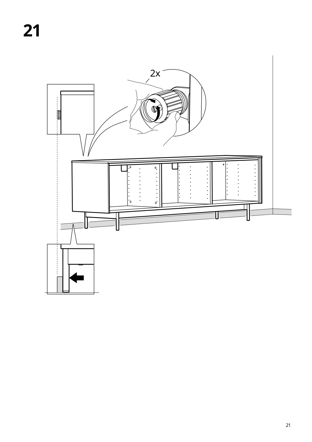 Assembly instructions for IKEA Rannaes tv unit with doors black black glass | Page 21 - IKEA RANNÄS TV unit with doors 105.661.92