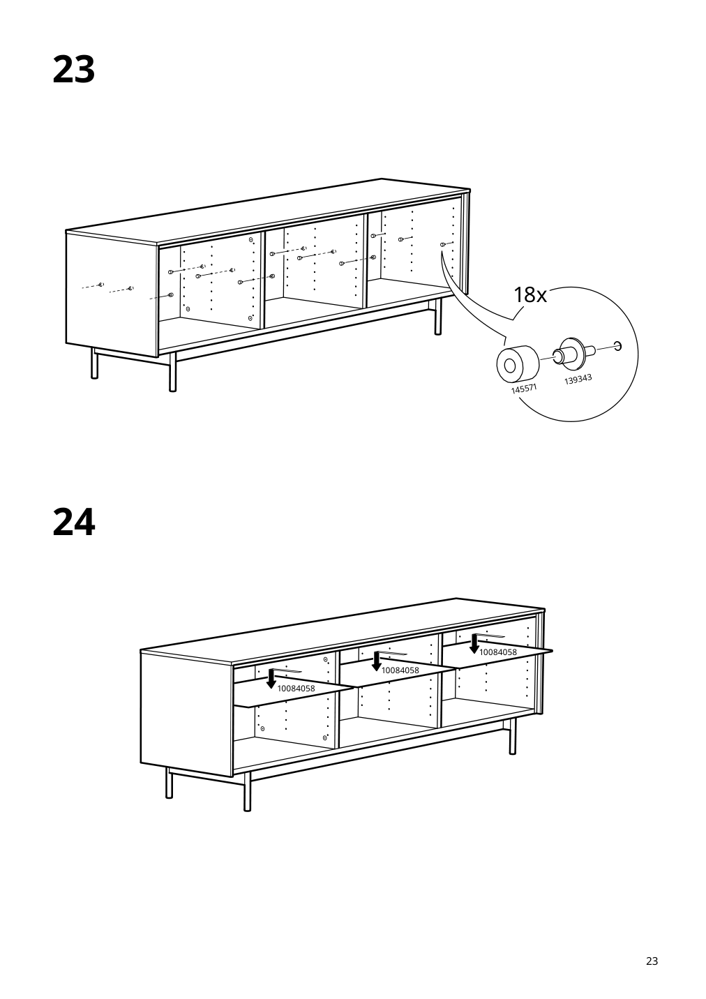 Assembly instructions for IKEA Rannaes tv unit with doors black black glass | Page 23 - IKEA RANNÄS TV unit with doors 305.067.53