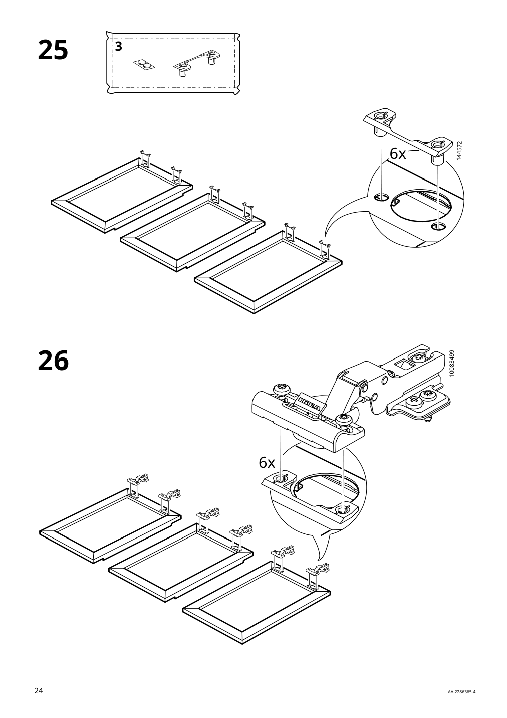 Assembly instructions for IKEA Rannaes tv unit with doors black black glass | Page 24 - IKEA RANNÄS TV unit with doors 105.661.92