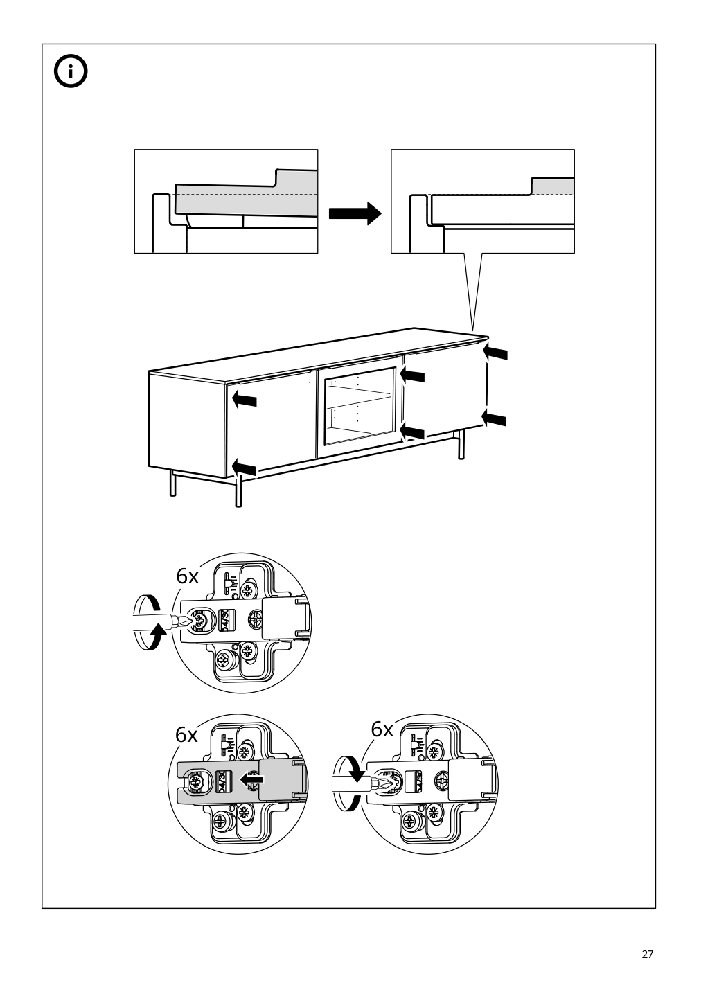 Assembly instructions for IKEA Rannaes tv unit with doors black black glass | Page 27 - IKEA RANNÄS TV unit with doors 105.661.92