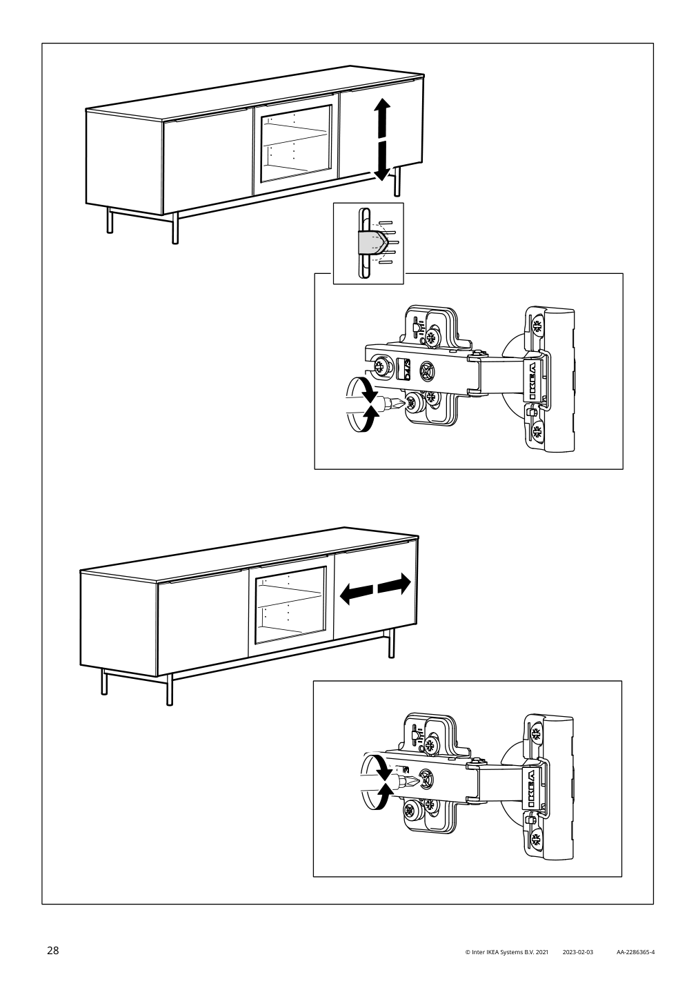 Assembly instructions for IKEA Rannaes tv unit with doors black black glass | Page 28 - IKEA RANNÄS TV unit with doors 305.067.53