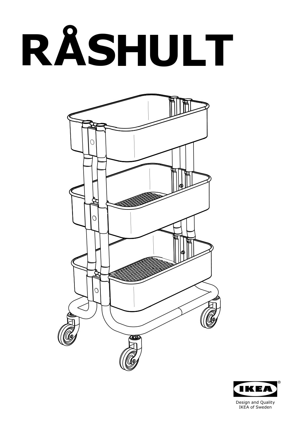 Assembly instructions for IKEA Rashult utility cart white | Page 1 - IKEA RÅSHULT utility cart 204.630.56