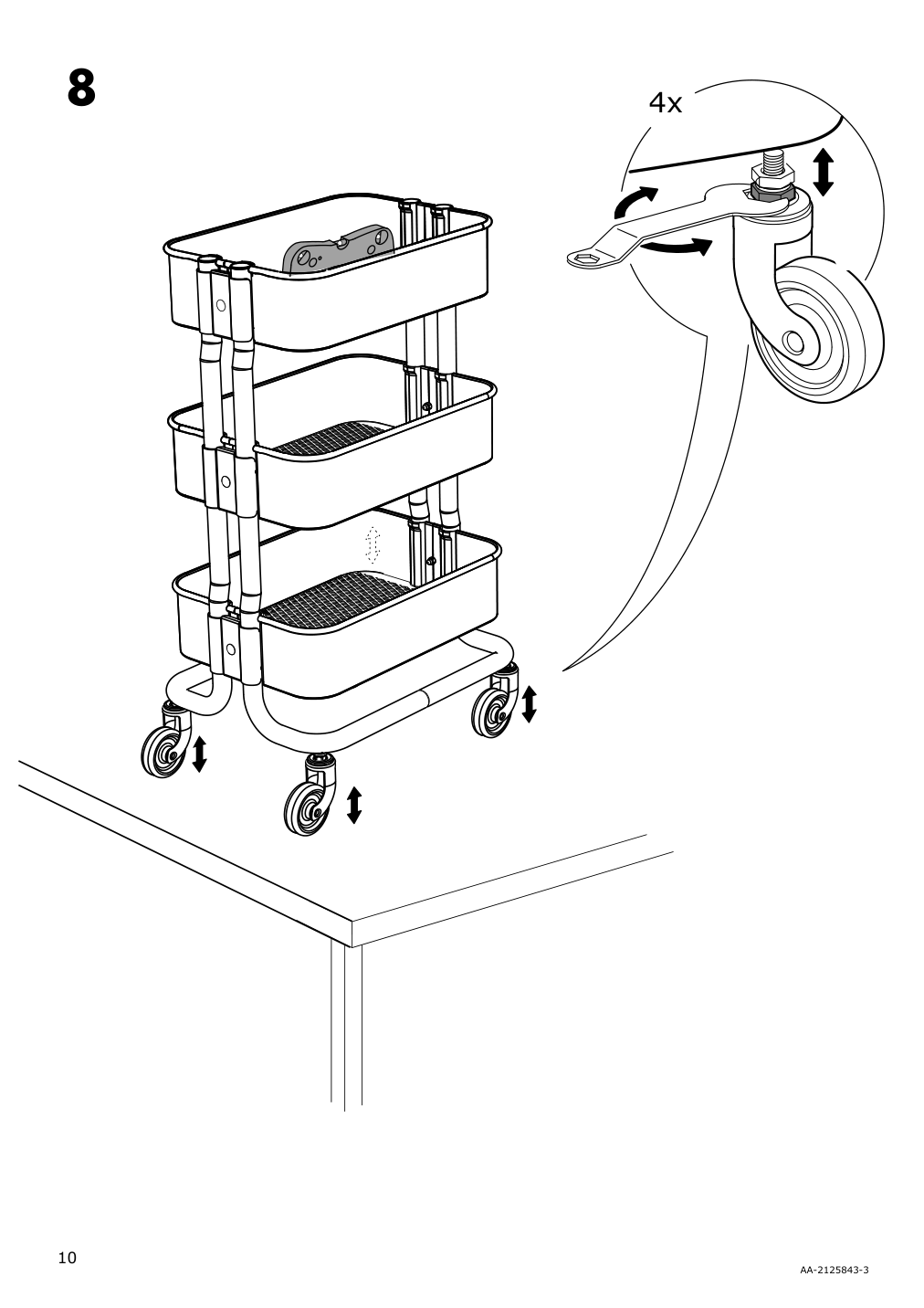 Assembly instructions for IKEA Rashult utility cart white | Page 10 - IKEA RÅSHULT utility cart 204.630.56