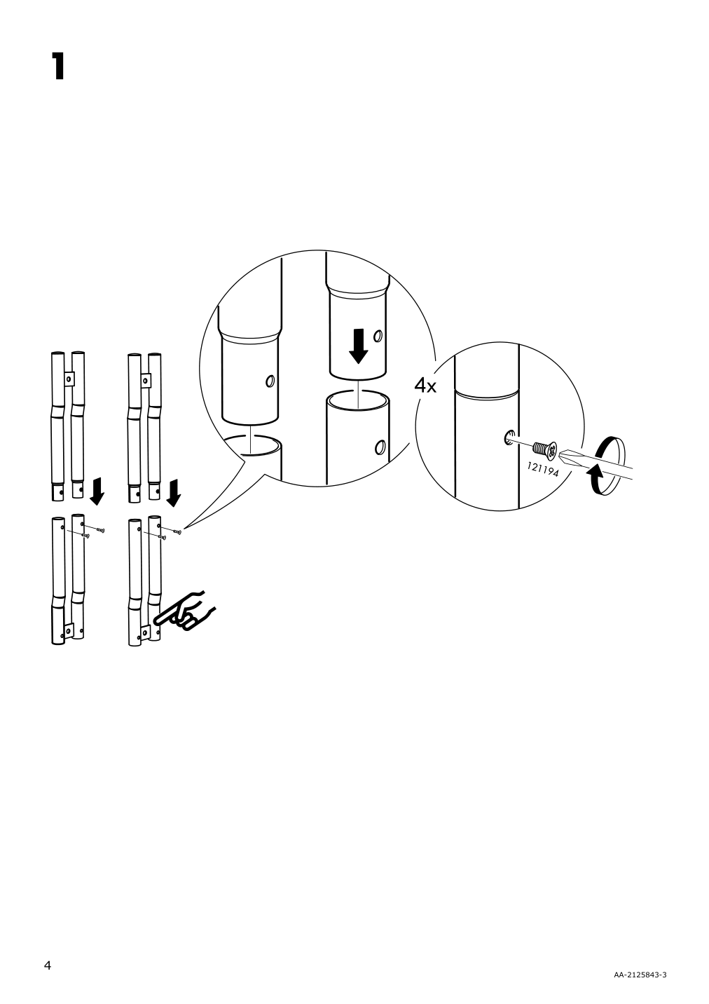 Assembly instructions for IKEA Rashult utility cart white | Page 4 - IKEA RÅSHULT utility cart 204.630.56