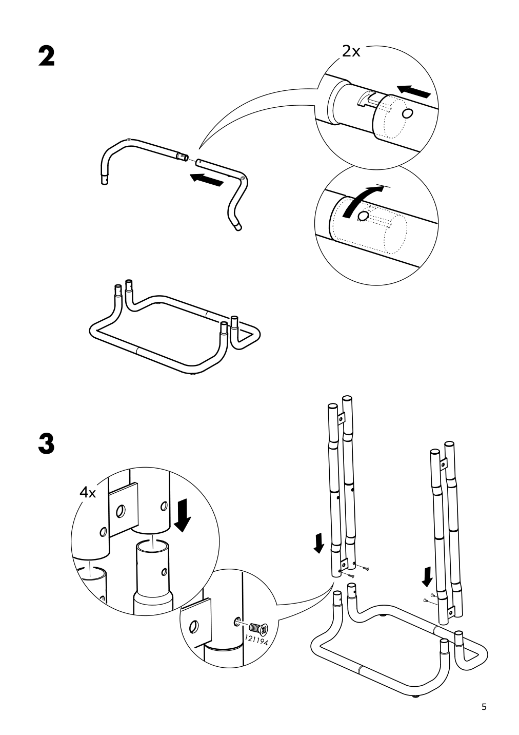 Assembly instructions for IKEA Rashult utility cart white | Page 5 - IKEA RÅSHULT utility cart 204.630.56