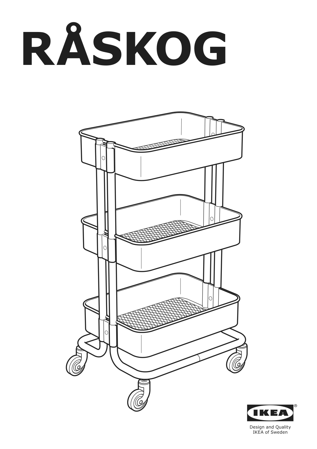 Assembly instructions for IKEA Raskog utility cart black | Page 1 - IKEA RÅSKOG utility cart 903.339.76