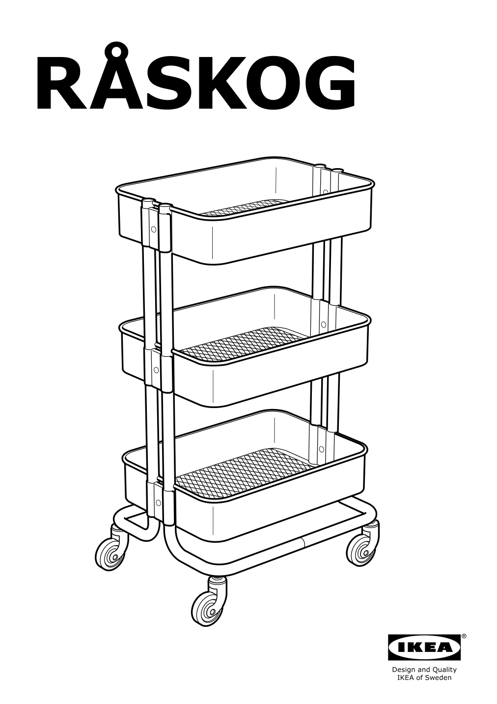 Assembly instructions for IKEA Raskog utility cart white | Page 1 - IKEA RÅSKOG utility cart 203.829.32