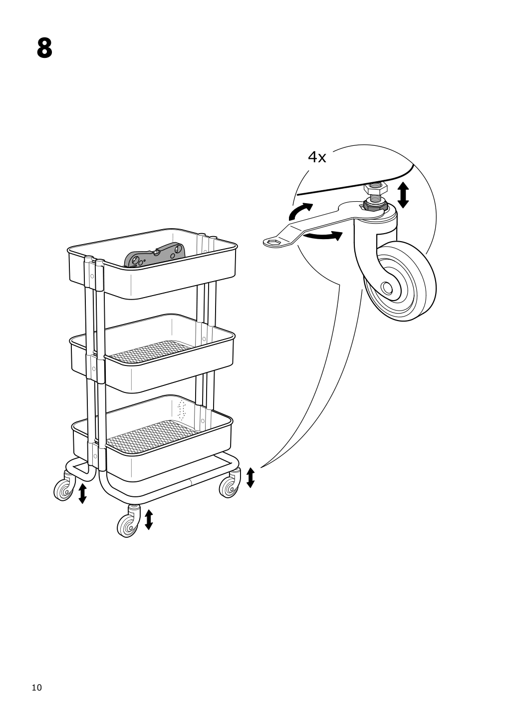 Assembly instructions for IKEA Raskog utility cart white | Page 10 - IKEA RÅSKOG utility cart 203.829.32