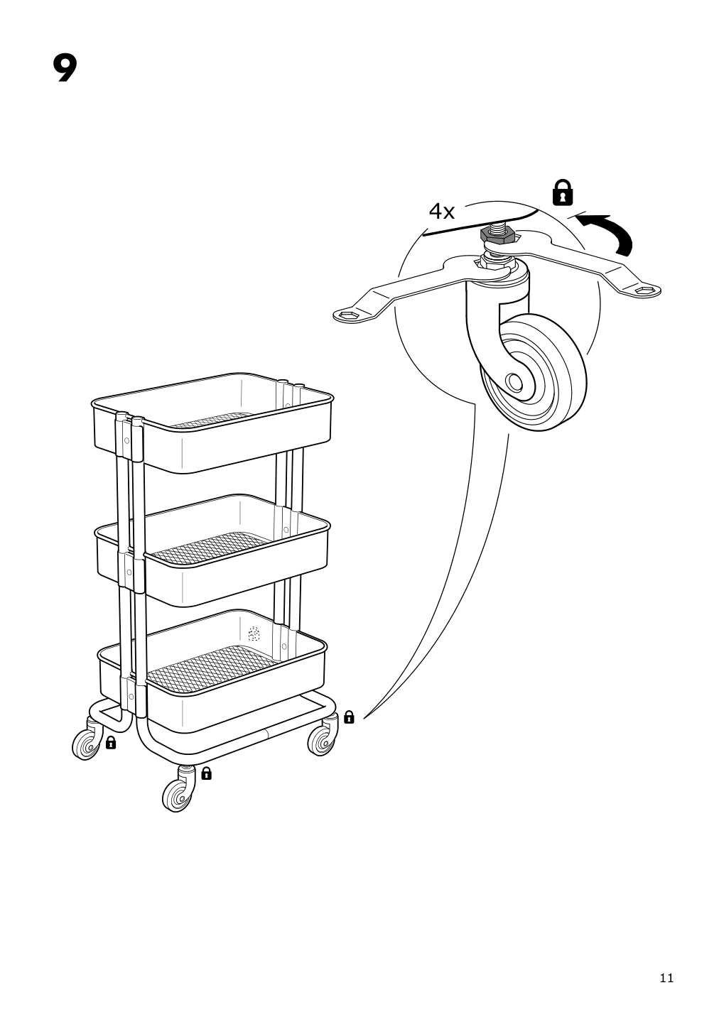 Assembly instructions for IKEA Raskog utility cart white | Page 11 - IKEA RÅSKOG utility cart 203.829.32