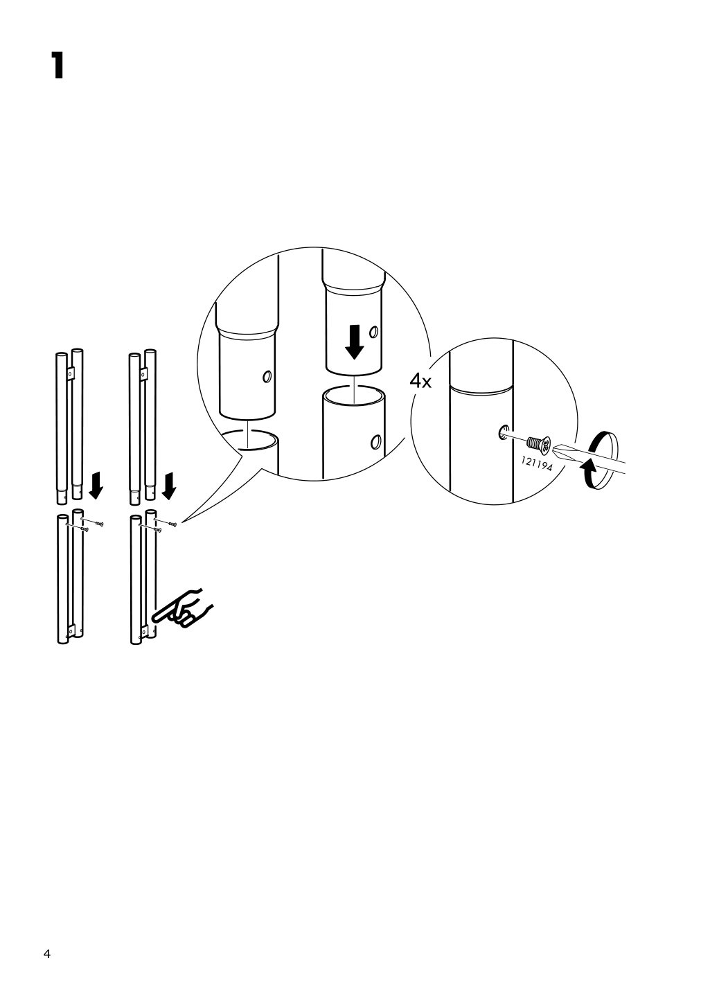 Assembly instructions for IKEA Raskog utility cart white | Page 4 - IKEA RÅSKOG utility cart 203.829.32