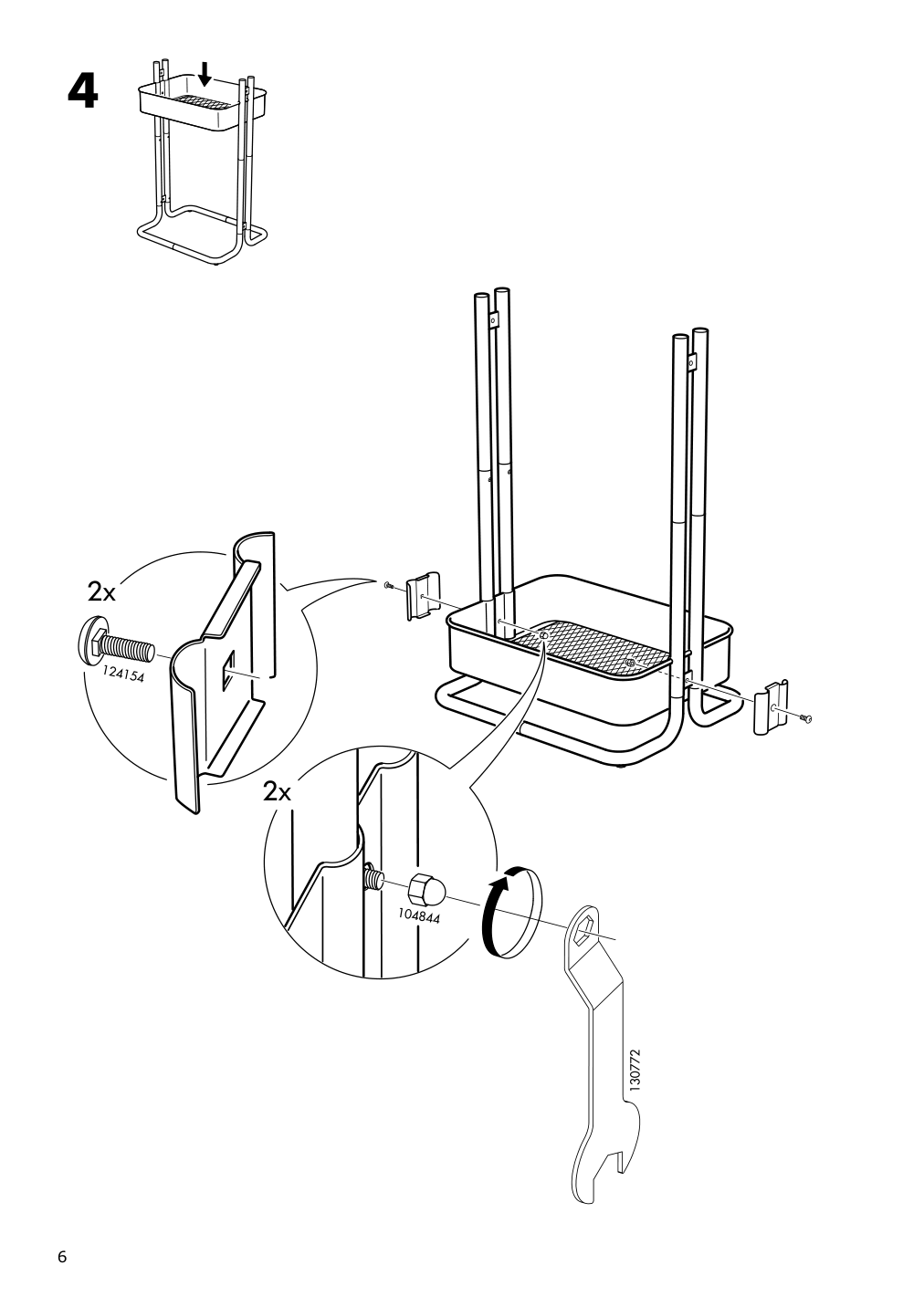 Assembly instructions for IKEA Raskog utility cart white | Page 6 - IKEA RÅSKOG utility cart 203.829.32