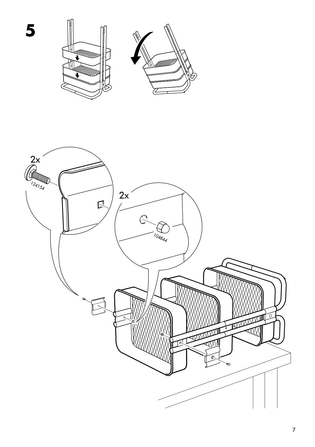 Assembly instructions for IKEA Raskog utility cart white | Page 7 - IKEA RÅSKOG utility cart 203.829.32