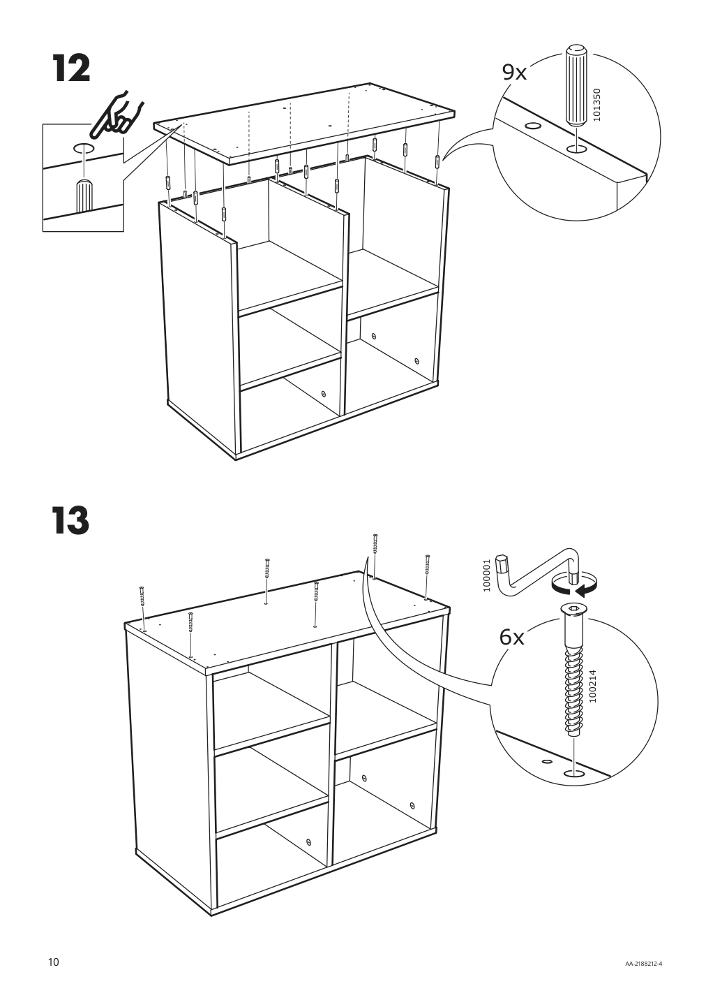 Assembly instructions for IKEA Ravaror open storage unit on casters oak veneer | Page 10 - IKEA RÅVAROR Open storage unit on casters 504.545.07